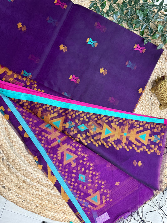 Muslin Silk Jamdani Work Saree