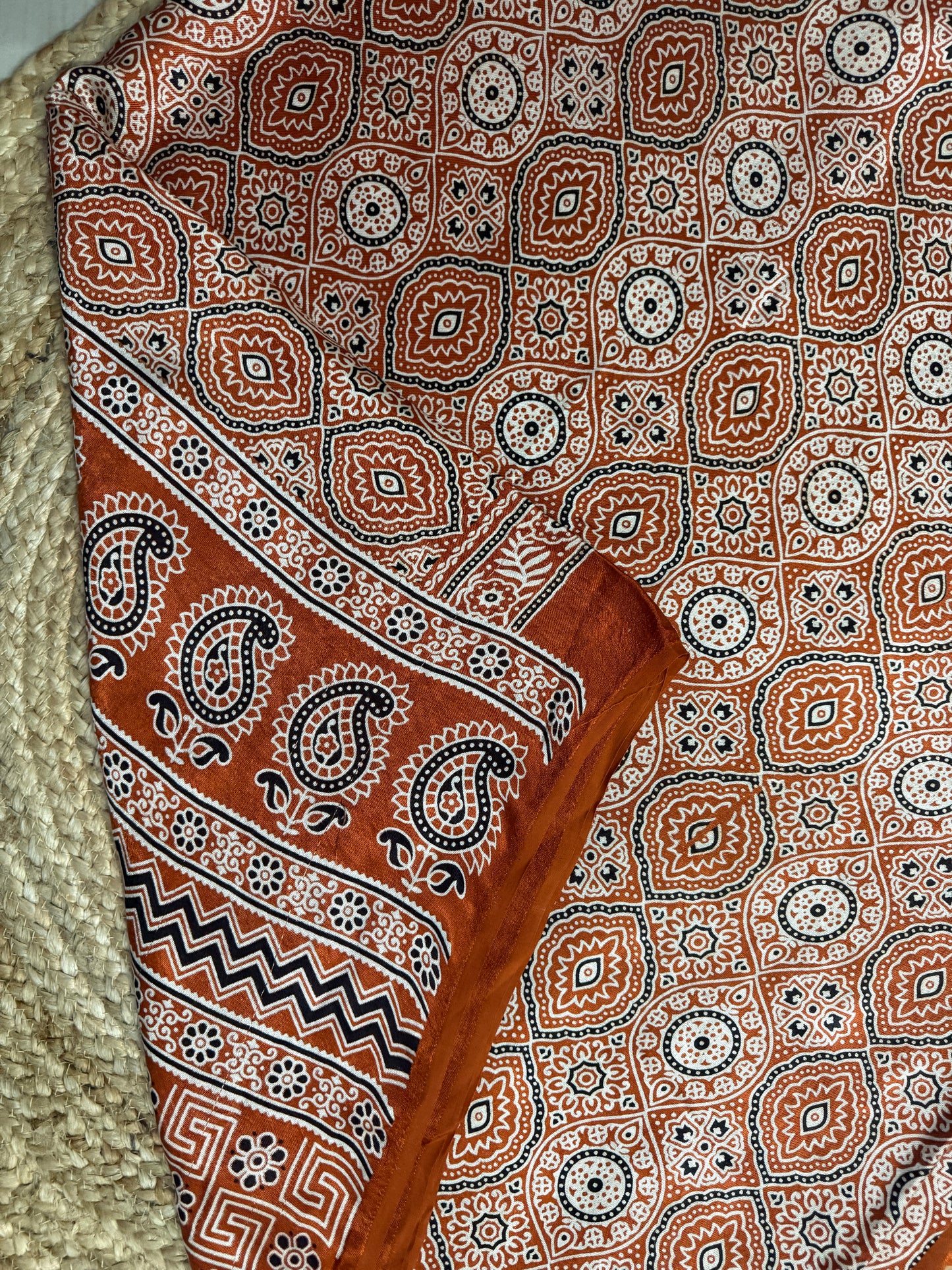 Ajrakh Gaaji Silk saree