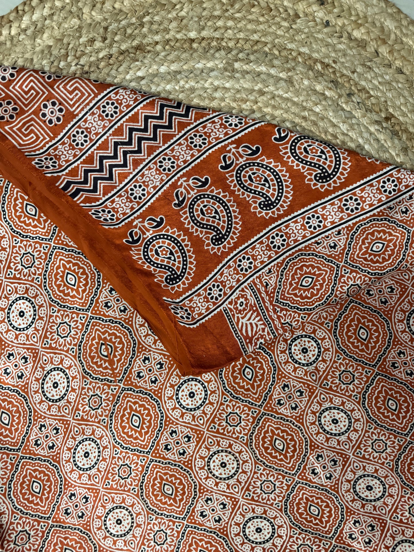 Ajrakh Gaaji Silk saree