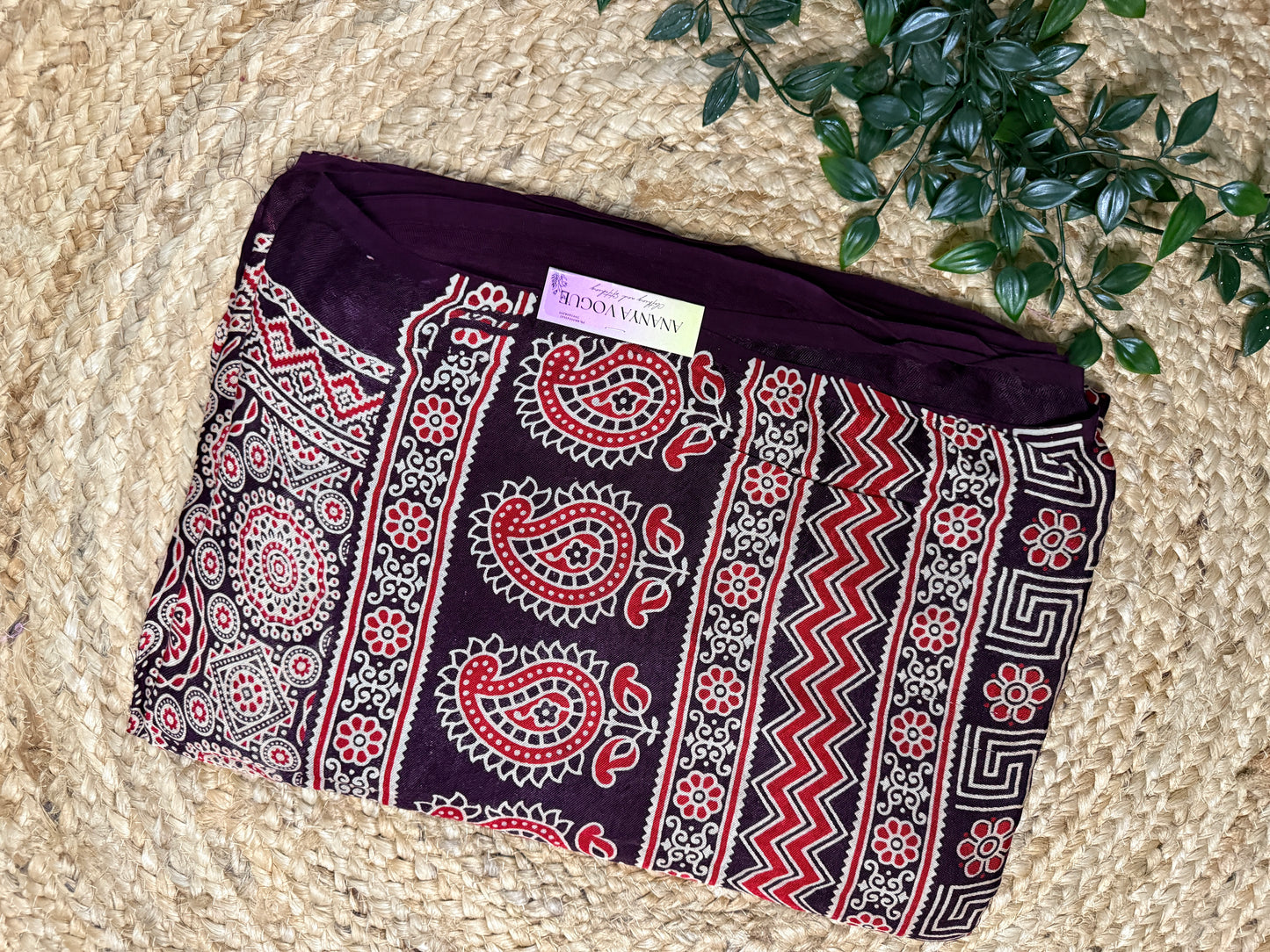 Ajrakh Gaaji Silk saree