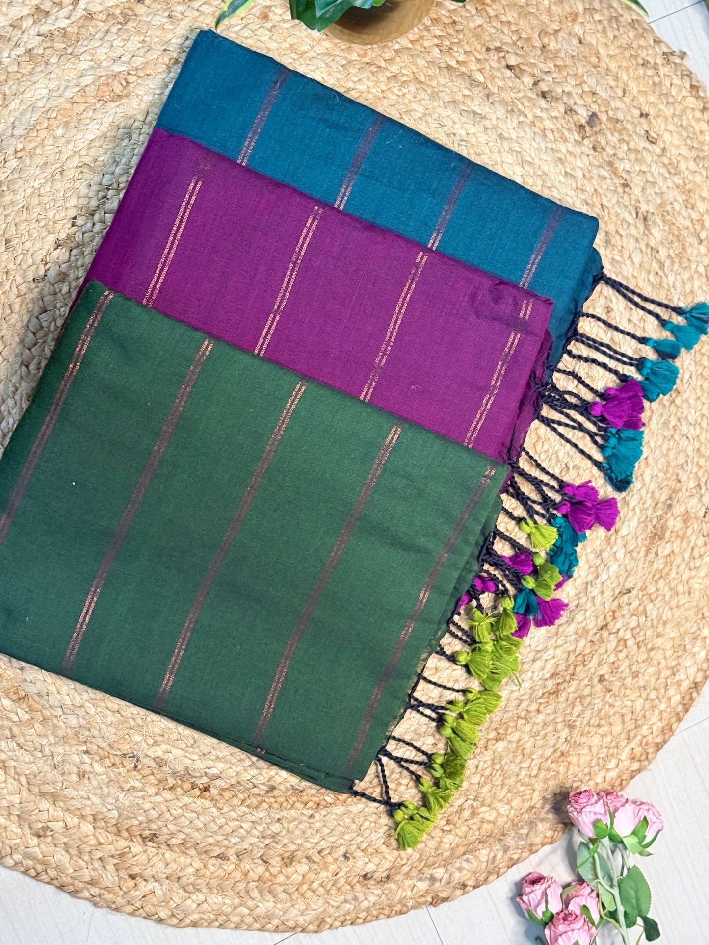 Handloom Cotton Striped Saree