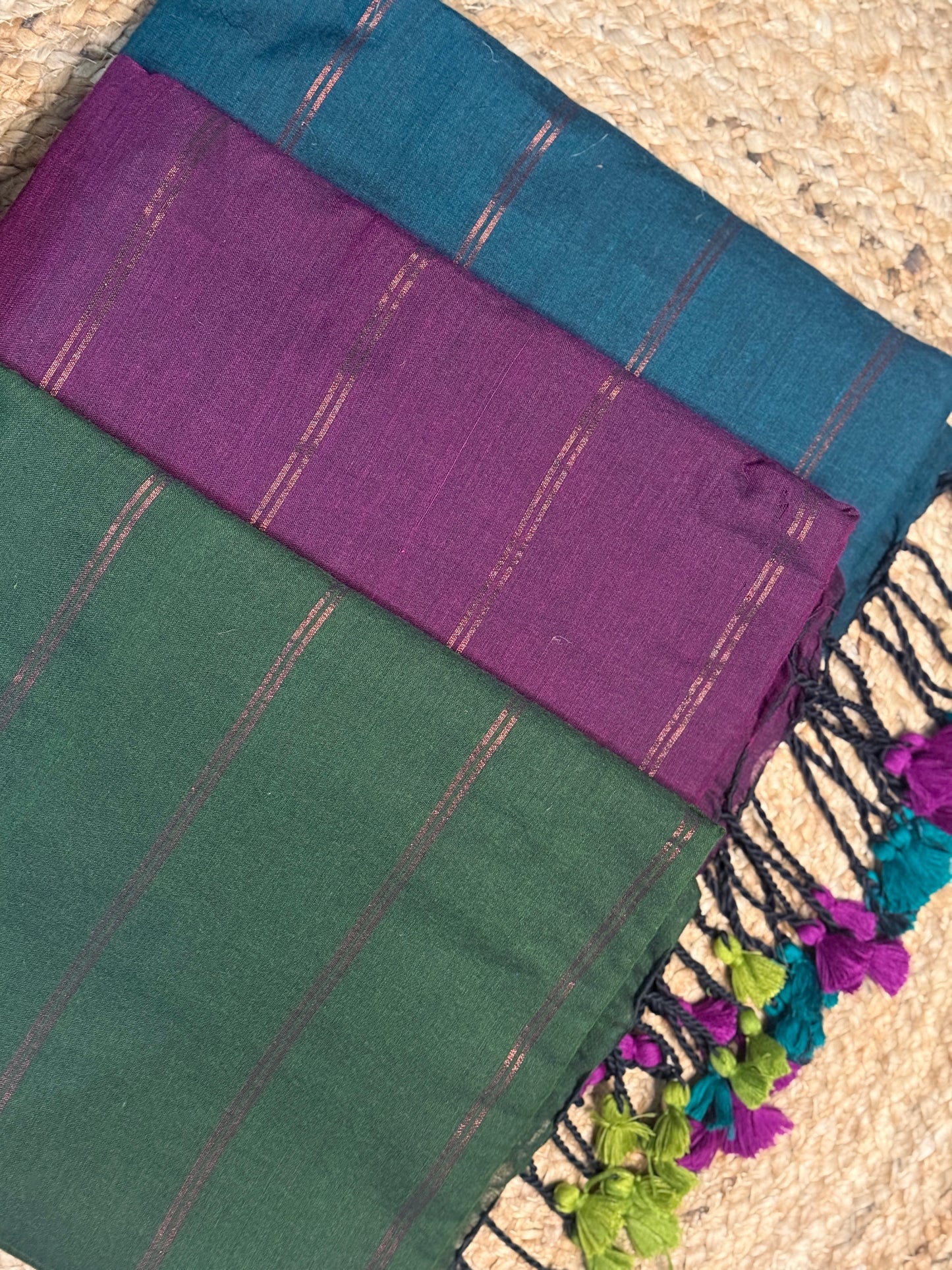 Handloom Cotton Striped Saree