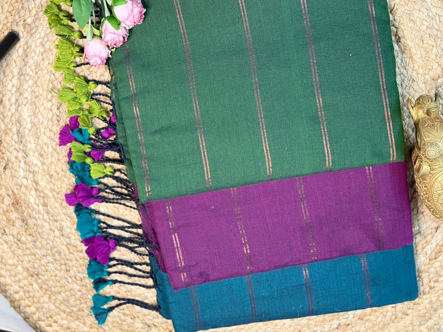 Handloom Cotton Striped Saree