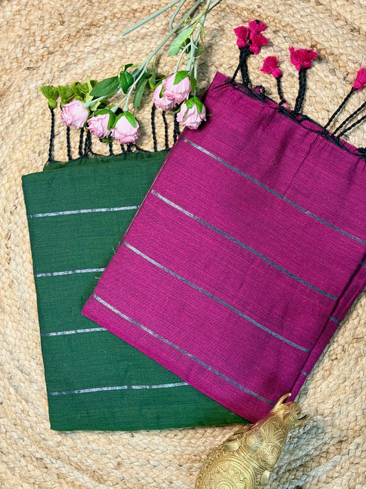 Handloom Cotton Striped Saree