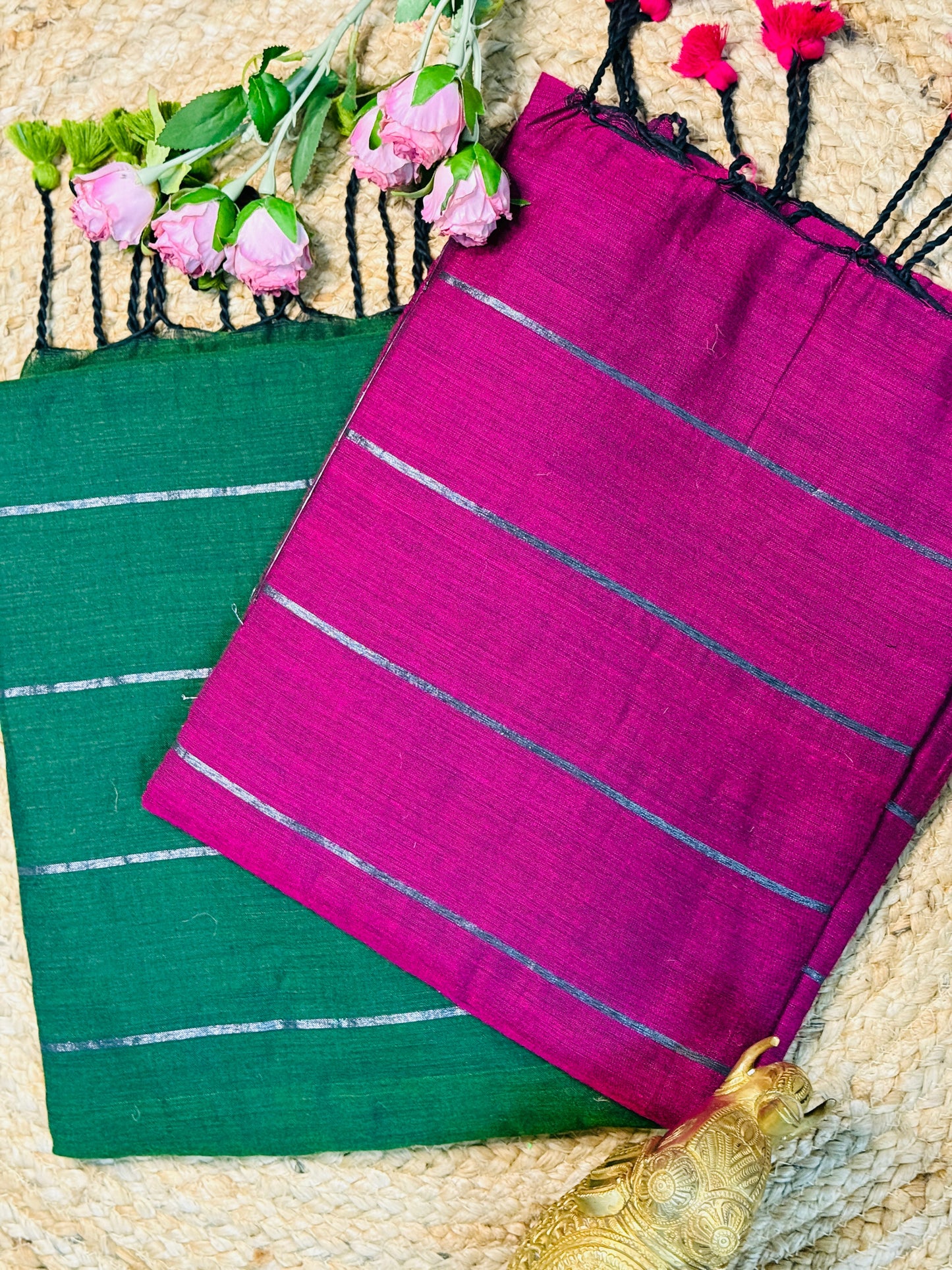 Handloom Cotton Striped Saree