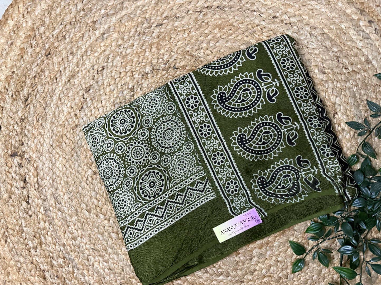 Ajrakh Gaaji Silk saree