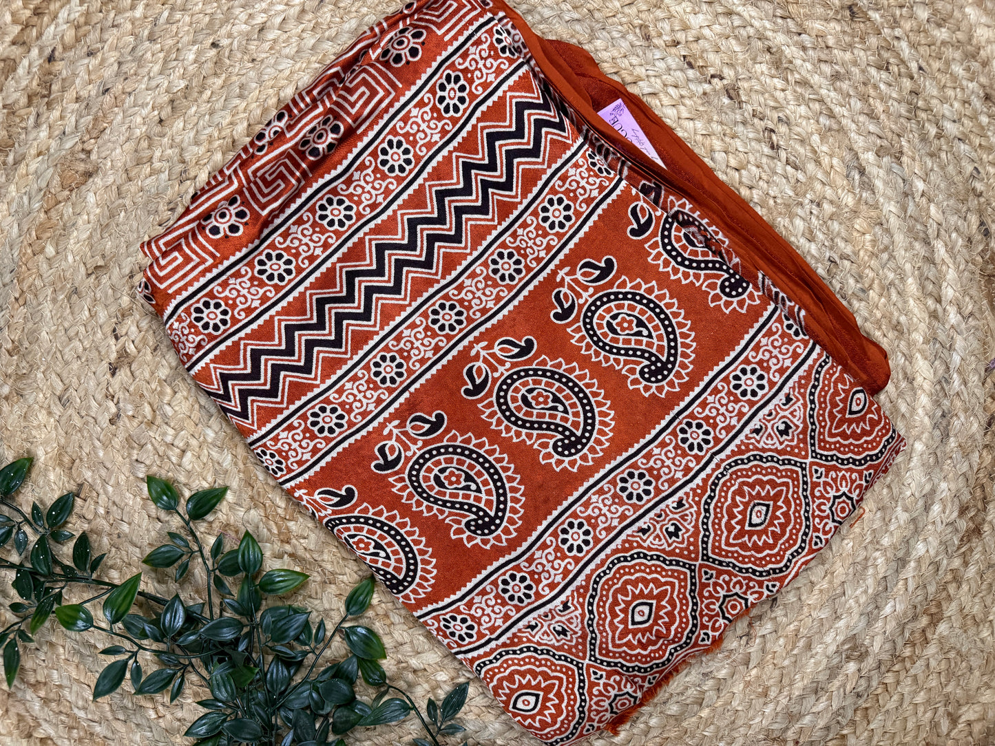 Ajrakh Gaaji Silk saree