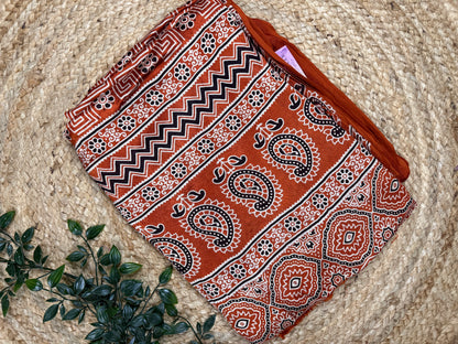 Ajrakh Gaaji Silk saree