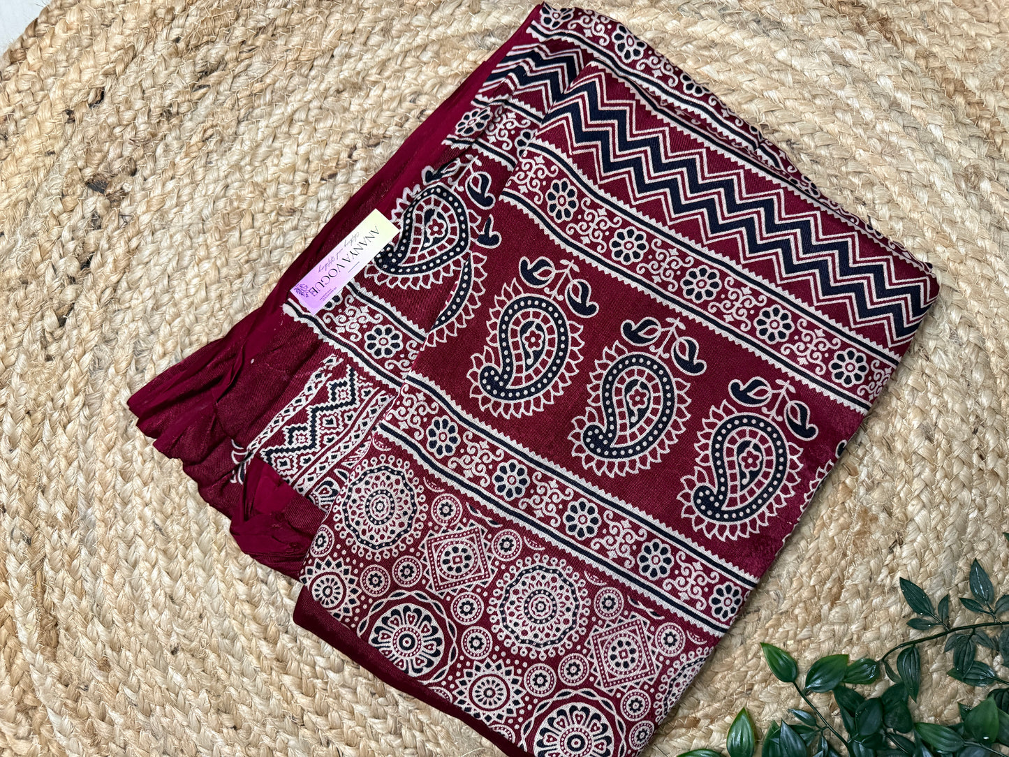 Ajrakh Gaaji Silk saree