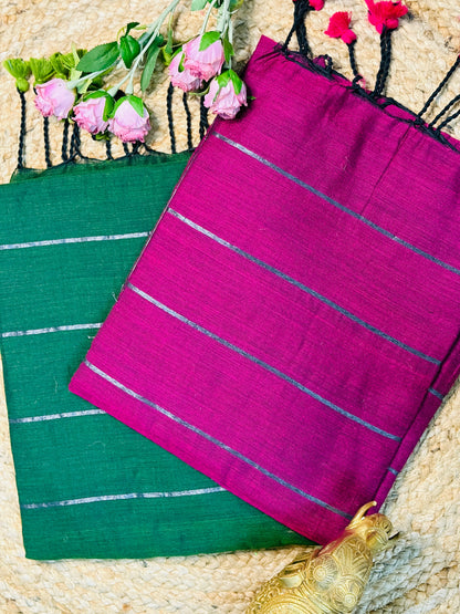 Handloom Cotton Striped Saree